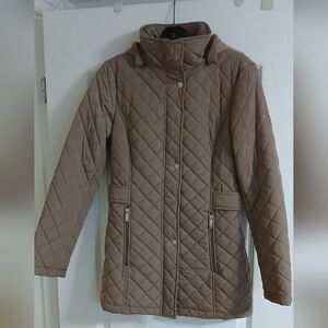 Calvin Klein Quilted Jacket With Removeable Hood,XS,Like New